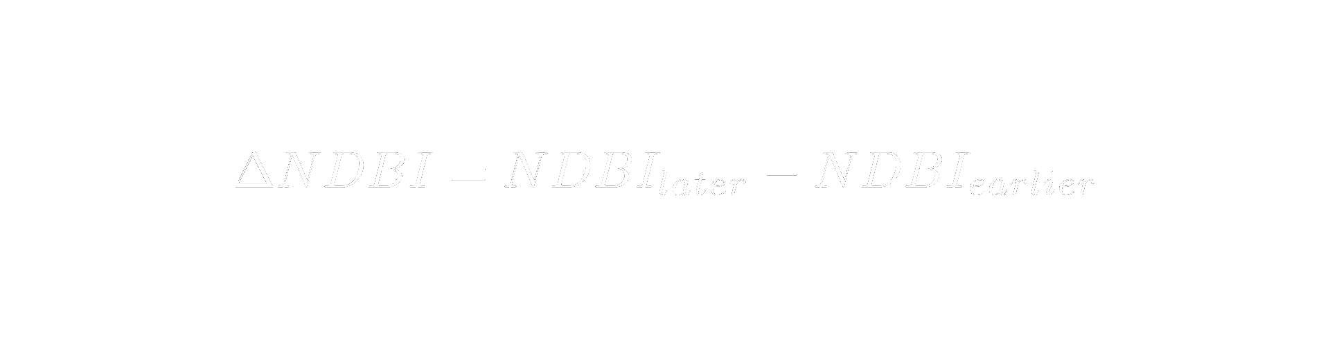 Animated visualization of delta NDBI equation for use with Sentinel-2 satellite imagery